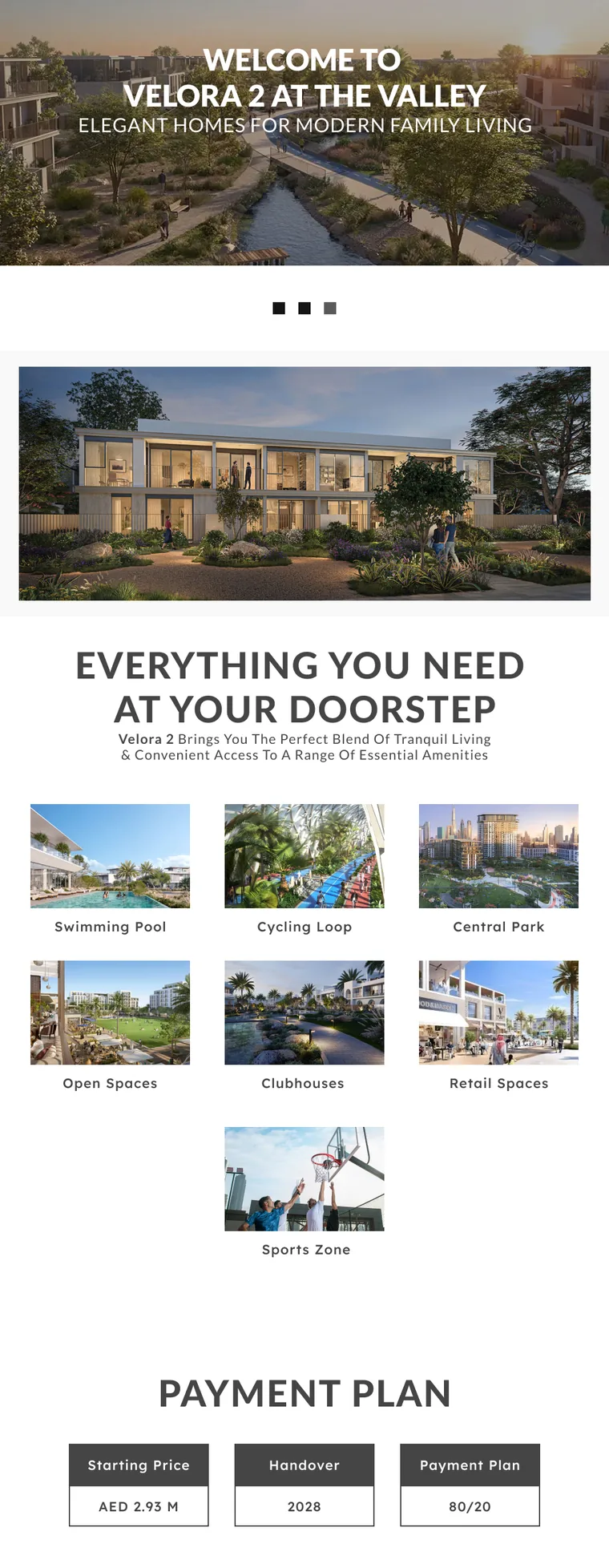 Responsive real-estate email design for a Velora property launch